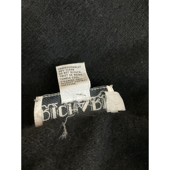 Vintage Womens Beaded Sparkly Diamond Print Wool Angora Sweater M Black Gold 90s - Picture 5 of 5